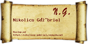 Nikolics Gábriel névjegykártya